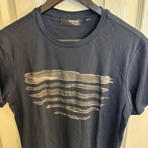 Murano Men's Navy T-Shirt with Silver Design